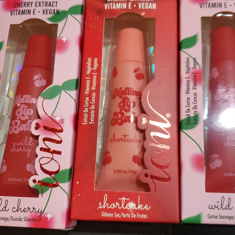 3pack‎ cherry on top cherry extract wild cherry and shortcake melting lip balms